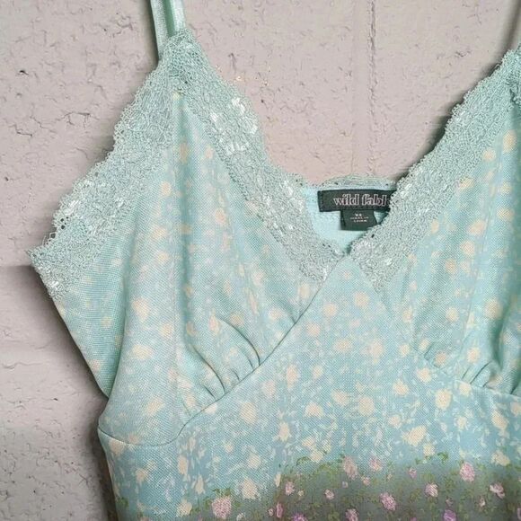 Wild Fable Microfloral Sheer Cottagecore Cropped Camisole Fairycore Size XS - Picture 7 of 7